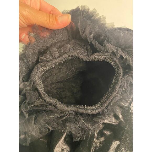 Zara Dress Black Velvet Tulle Balloon Sleeves Mini Off Shoulder Size Medium - Picture 14 of 16